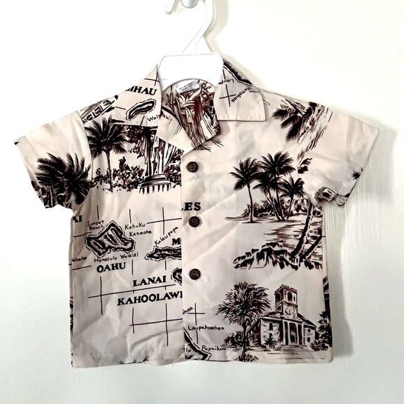 Koko Keiki Hawaii Other - 4 for $20 SALE! Koko Keiki Hawaii Vintage Infant Hawaiian Top, Map Print, 12 mo.